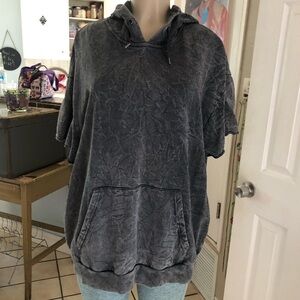 Gray Hooded Sweatshirt with Front Pocket